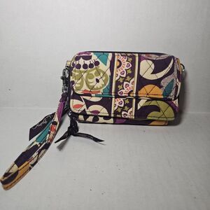 Vera Bradley Quilted Plum Crazy Pattern Wristlet